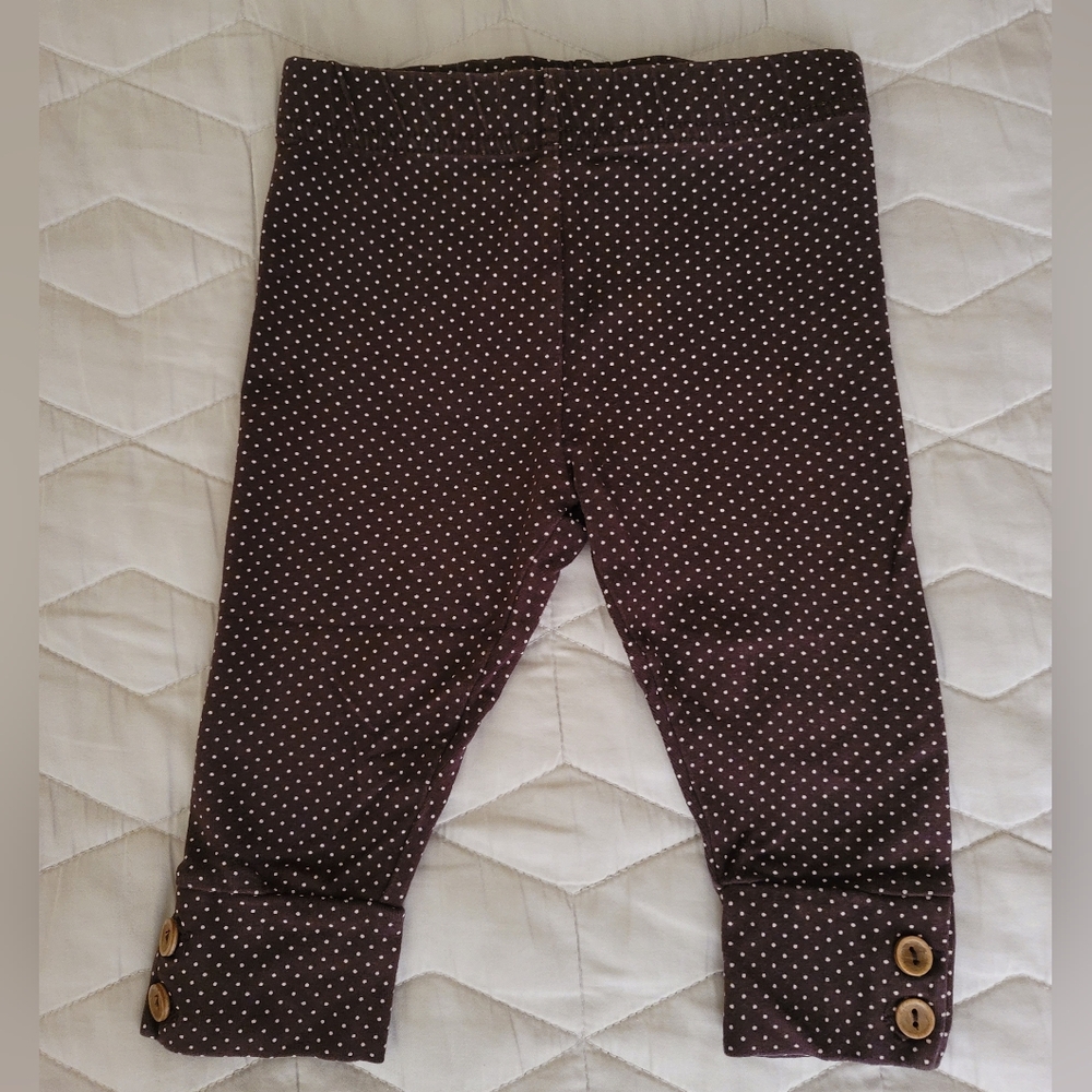 Gap Baby Girl Brown Polka-dot Leggings Size 6-12 Months